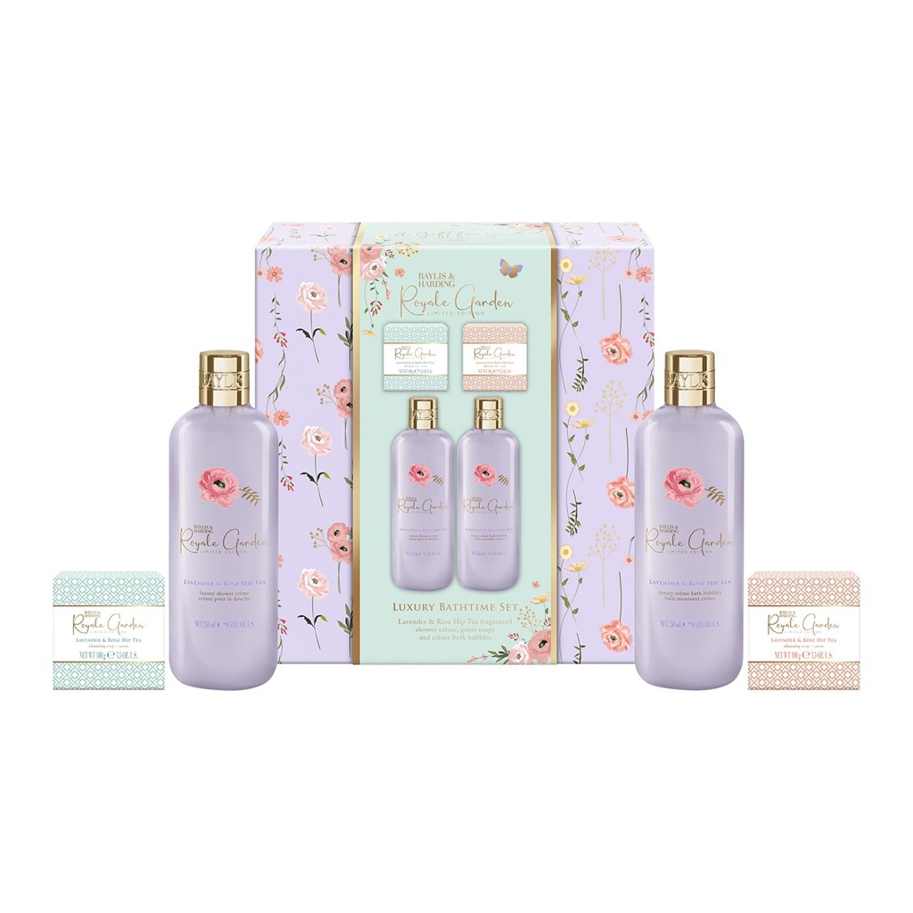 Royale Garden Lavender & Rosehip Tea Indulgent Bathing Gift Set 4 PCS
